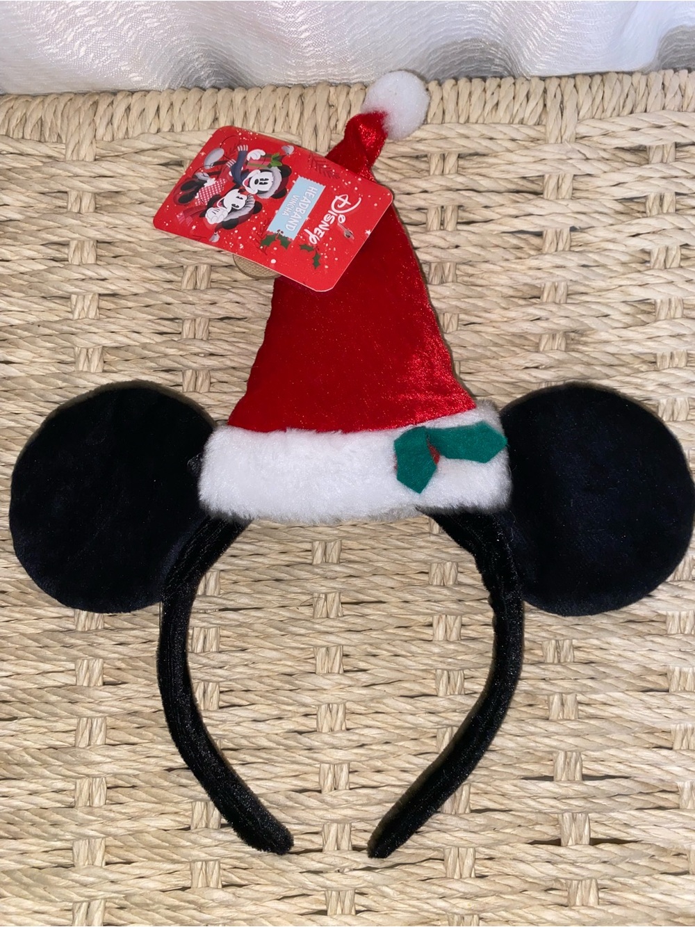 Disney Minnie Mouse Santa Ear Headband - Red, Black, White